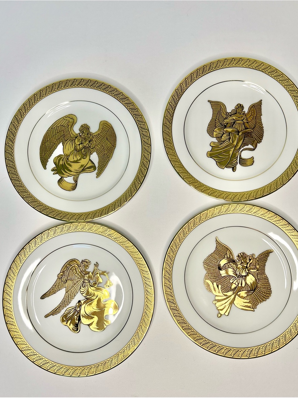 Vintage Centurion Collection 9414 Pure Gold Angel Salad Plates Set of 4 8.5"